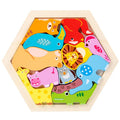 Wooden Toy Hexagonal Tangram