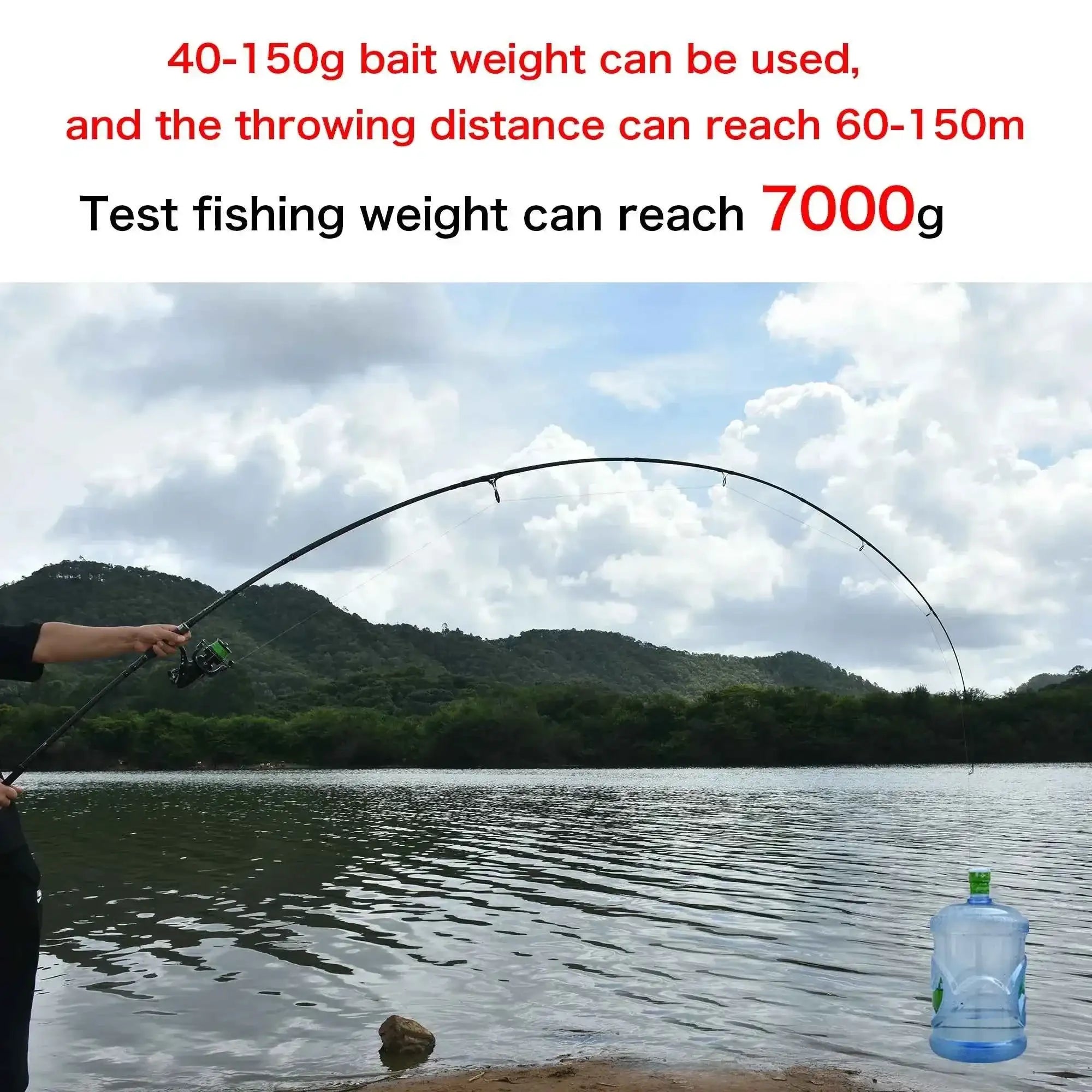 2-Tips 4.2m Carbon Fiber Carp Fishing Rod Grey