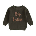 Cotton Knitted Sweater with "Big Brother" embroidery