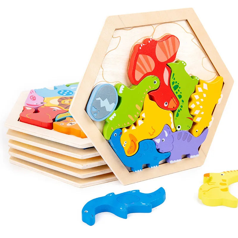 Wooden Toy Hexagonal Tangram