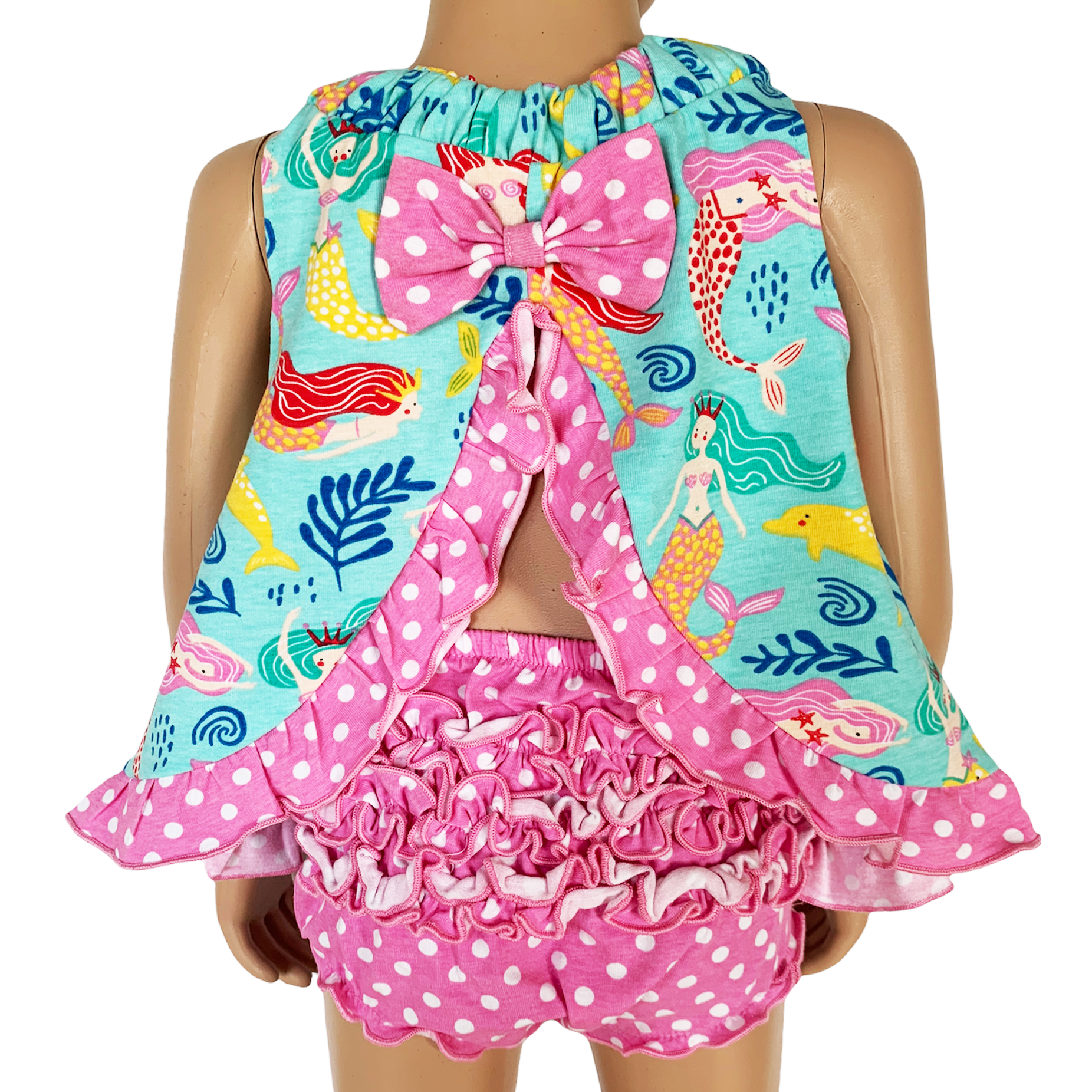 AnnLoren Baby and Big Girls Mermaid Swing Tank Top Spring Summer Separates