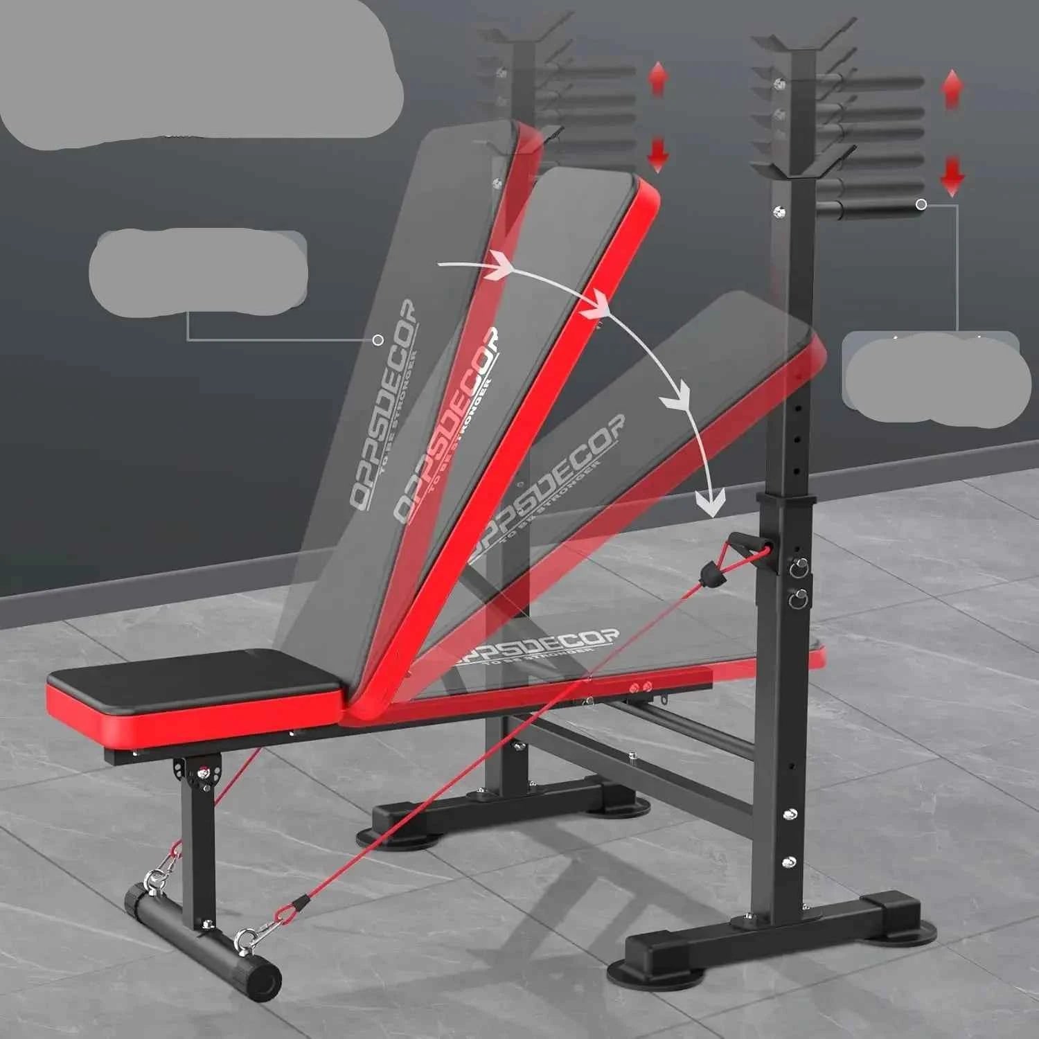 600lb Capacity 6-in-1 Weight Bench with Squat Rack