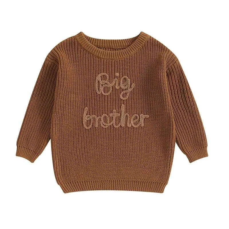 Cotton Knitted Sweater with "Big Brother" embroidery