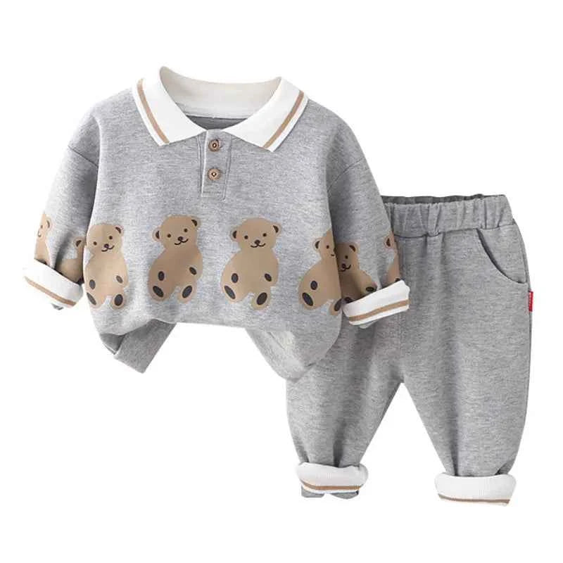 Polo Shirt and Trousers Set with Bears
