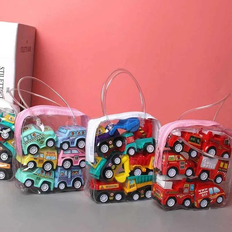 6pcs Car Model Toy Set with organizer bag