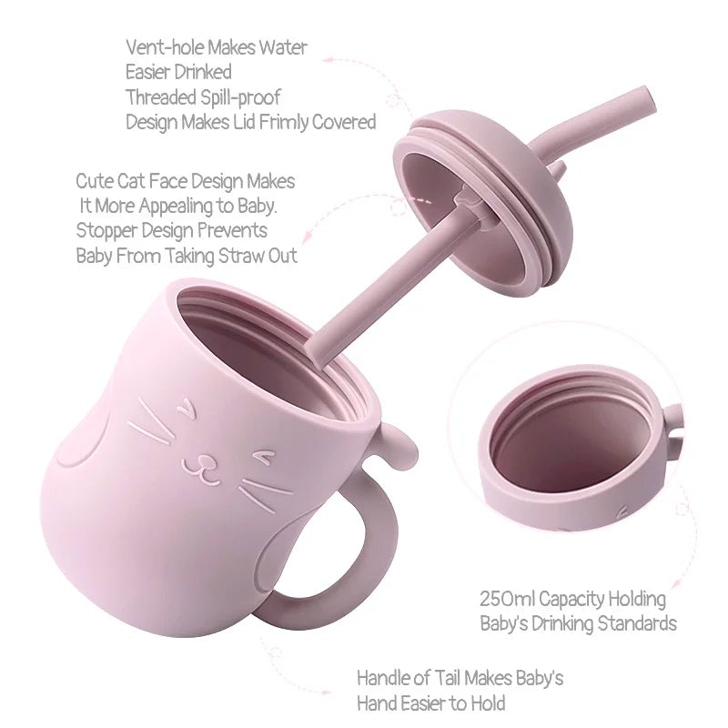 Silicone Straw Water Bottle - PW PitStop
