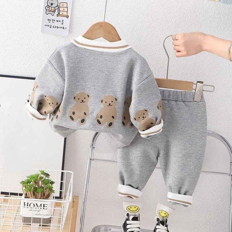 Polo Shirt and Trousers Set with Bears