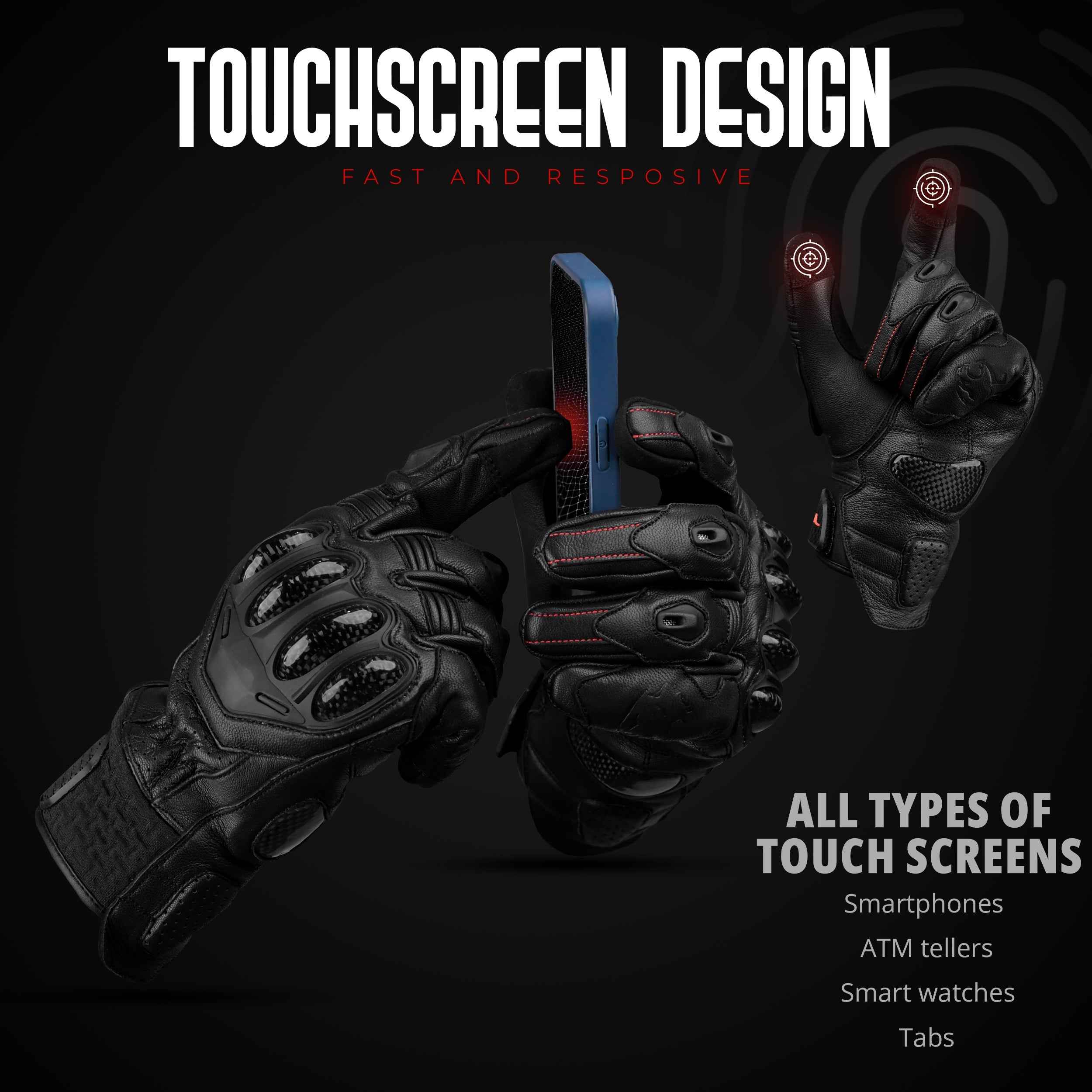 Gladiator Motorcycle Gloves | Genuine Leather | Reinforced Knuckle Protection