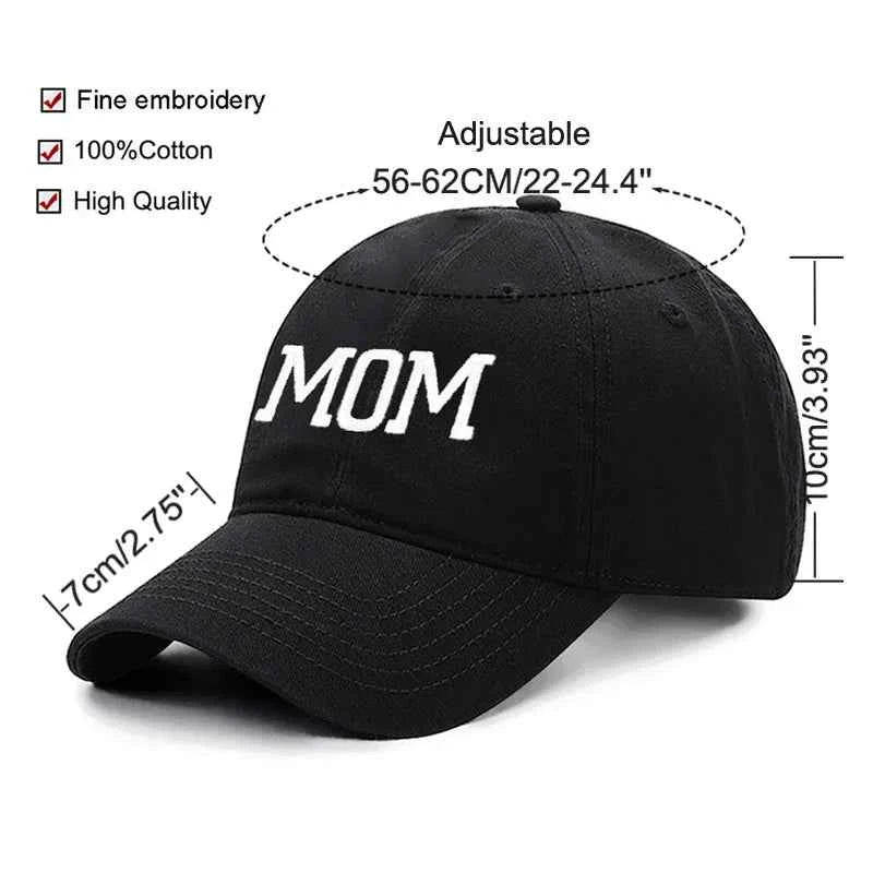 Embroidered Cotton Baseball Cap MOM and DAD