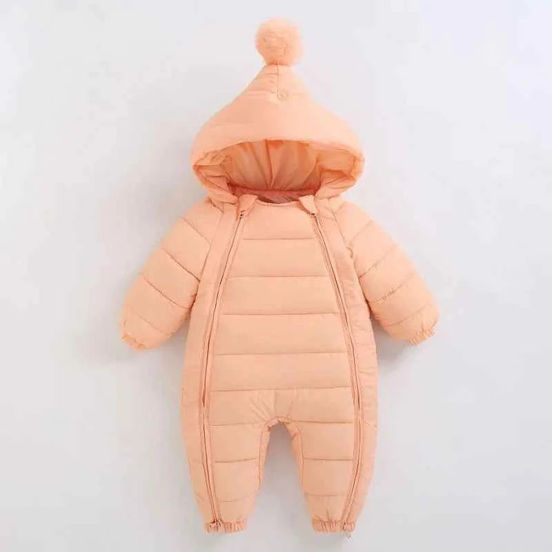 Winter onesie with thick hood for newborns