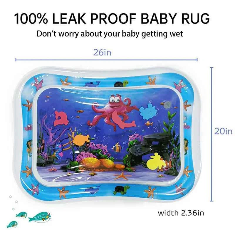 Inflatable play mat with water
