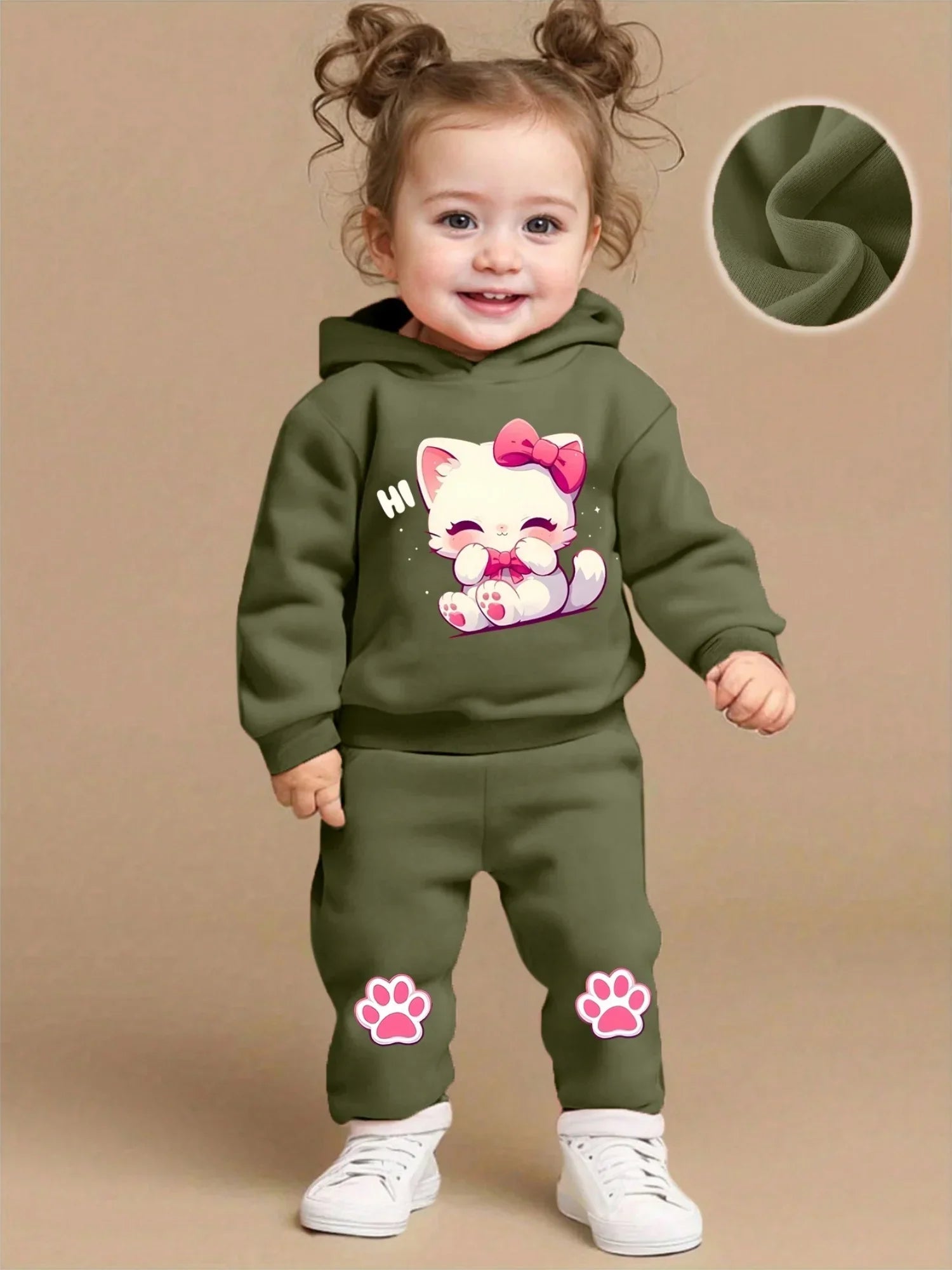 Baby 2-Piece Set – Pink Cat (Ages 1–3)