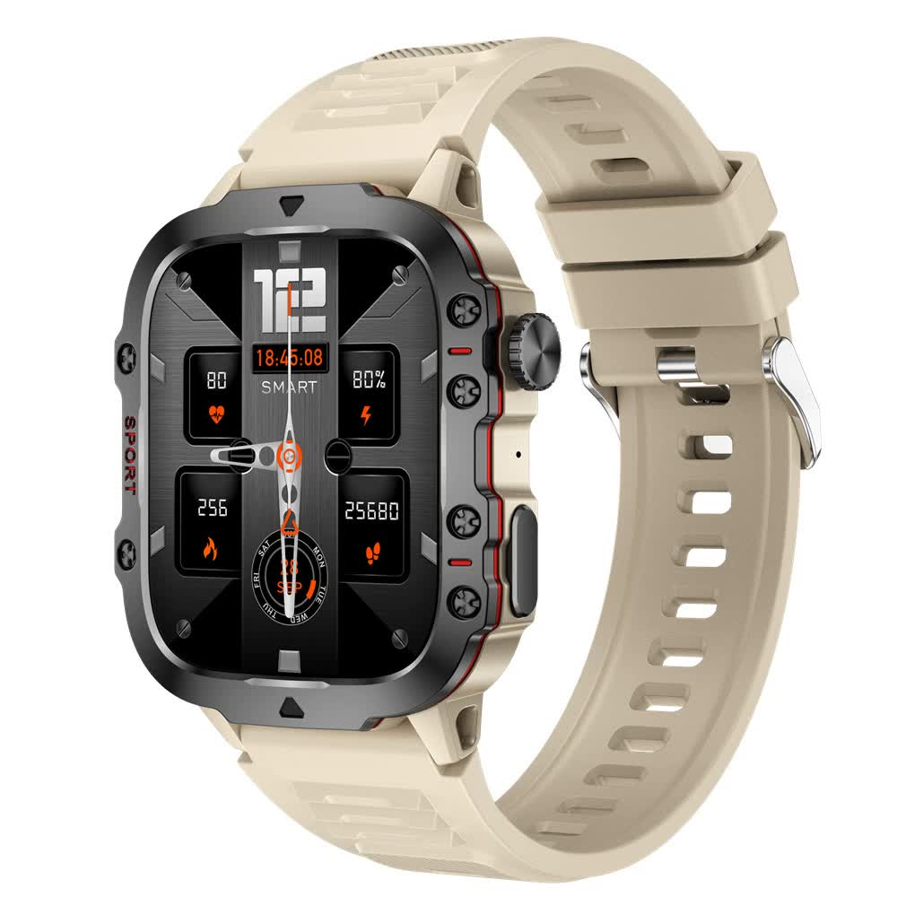 NNEDSZ White Rugged Smart Fitness Watch - Waterproof, Multi-Sport Modes, and Health Tracking - PW PitStop