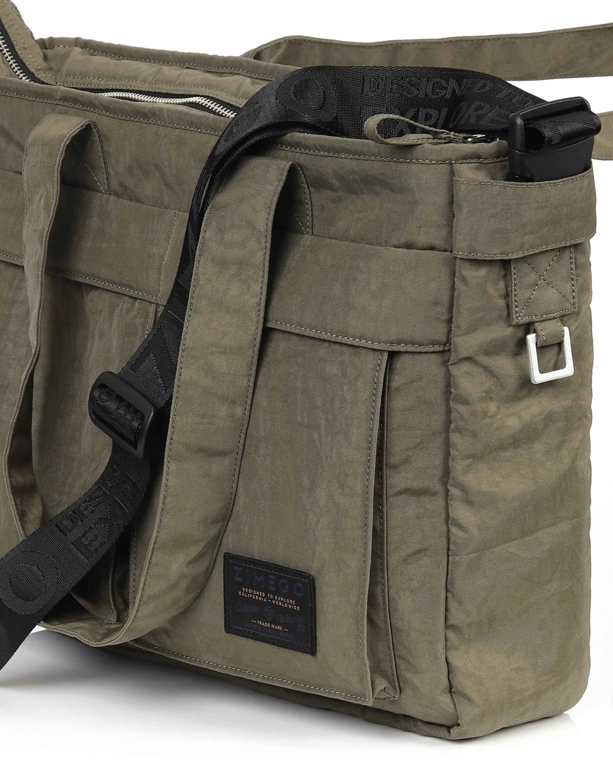 DOUBLE LAPTOP TOTE Crossbody Bag (Dark Olive)