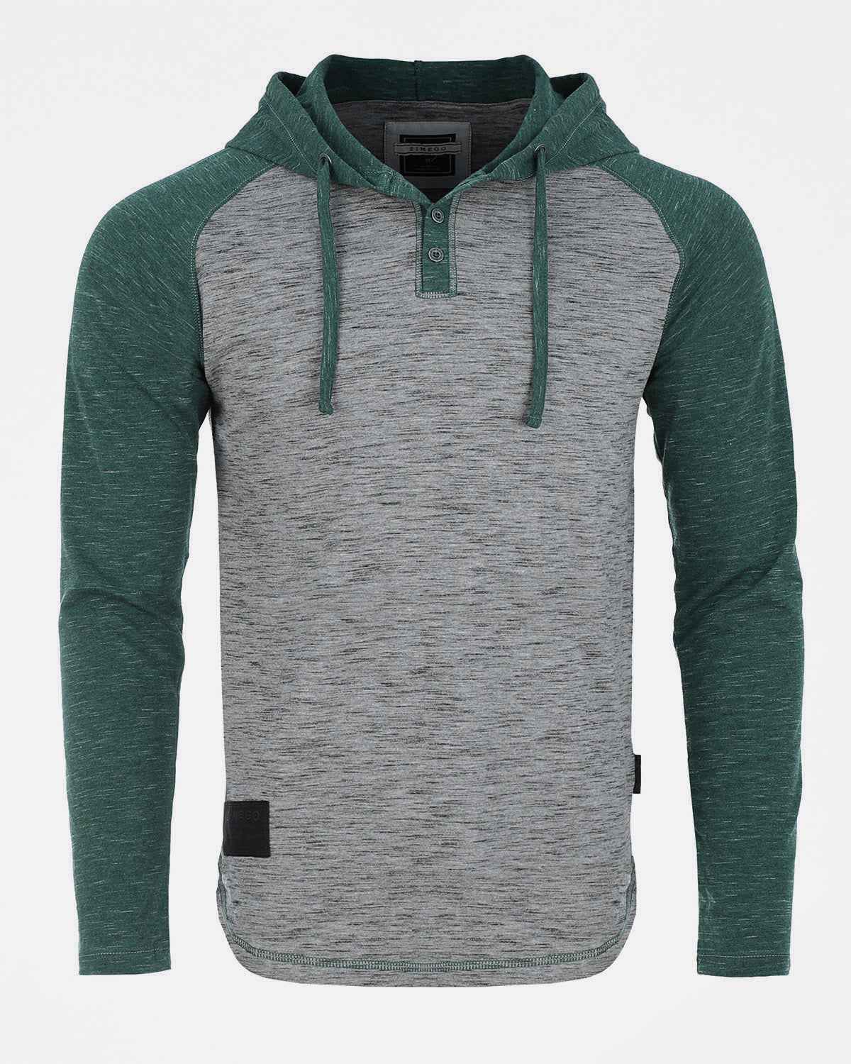 ZIMEGO Mens Long Sleeve Lightweight Hooded Henley – Color Block Pullover Hoodie  for Casual Gym Workout Travel
