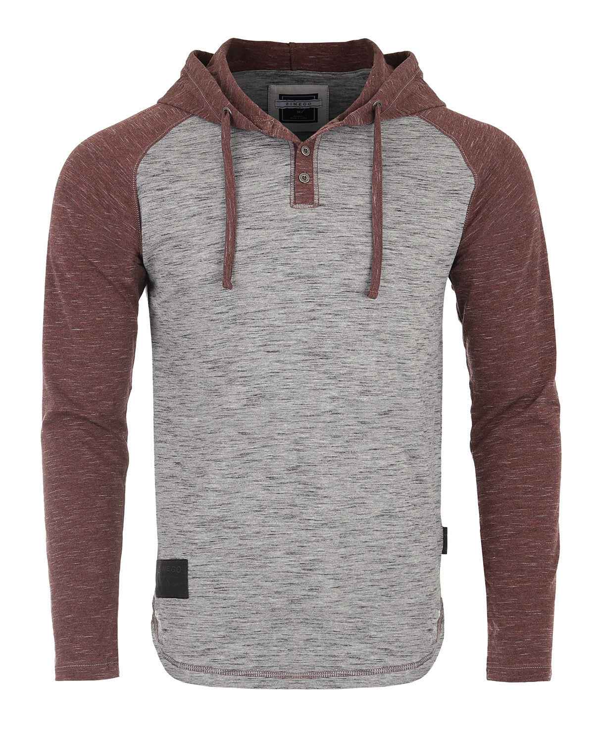 ZIMEGO Mens Long Sleeve Lightweight Hooded Henley – Color Block Pullover Hoodie  for Casual Gym Workout Travel