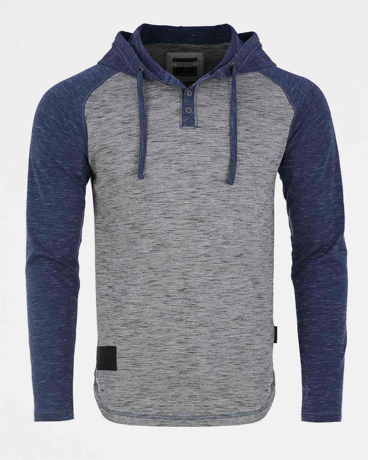 ZIMEGO Mens Long Sleeve Lightweight Hooded Henley – Color Block Pullover Hoodie  for Casual Gym Workout Travel