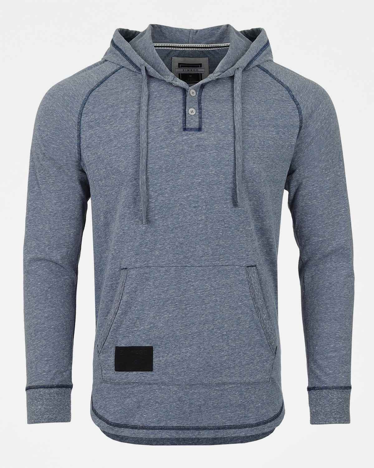 ZIMEGO Mens Long Sleeve Lightweight Hooded Henley – Color Block Pullover Hoodie  for Casual Gym Workout Travel