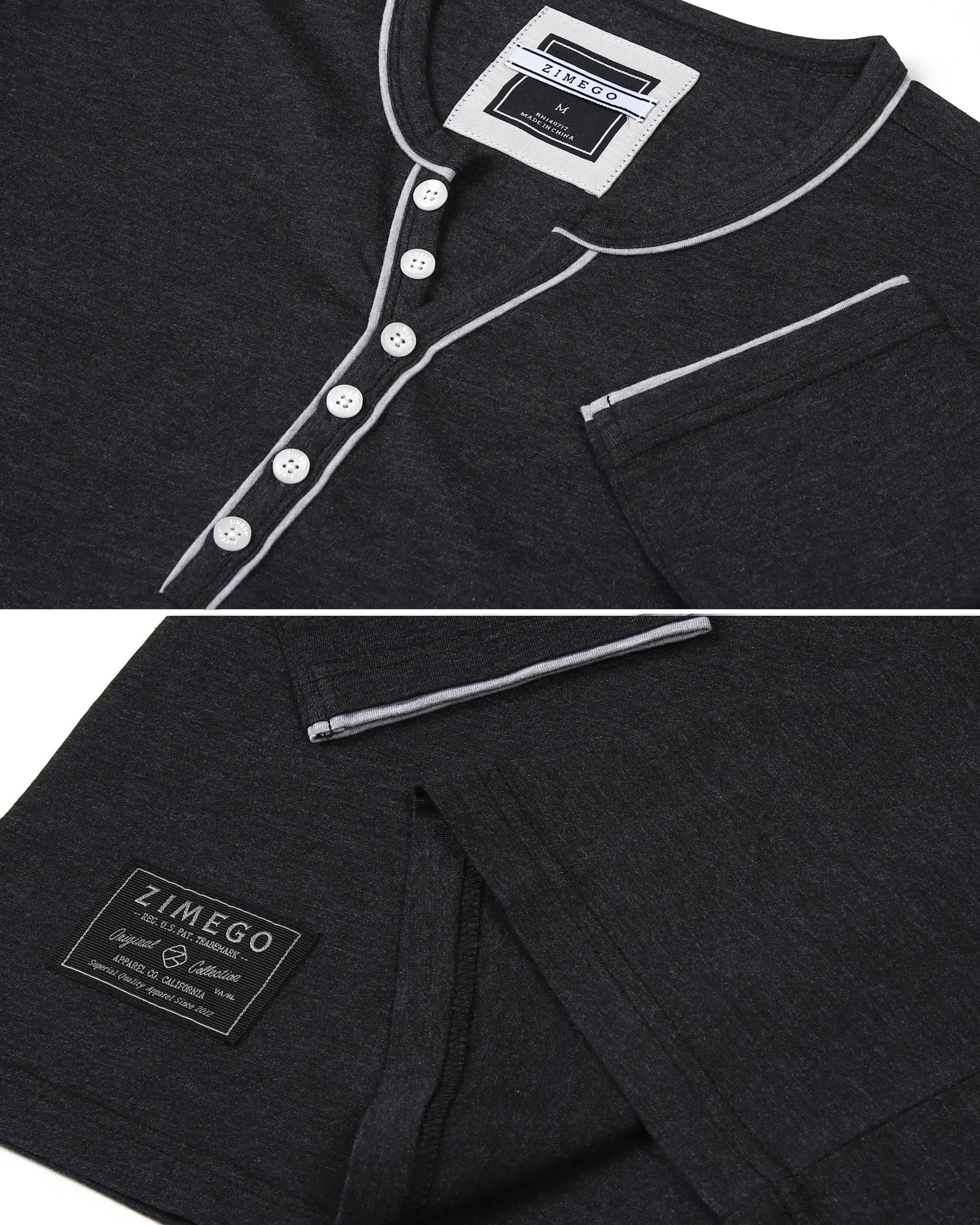 Stretch Long Sleeve Casual Button Henley Fashion Shirts Pack of 2