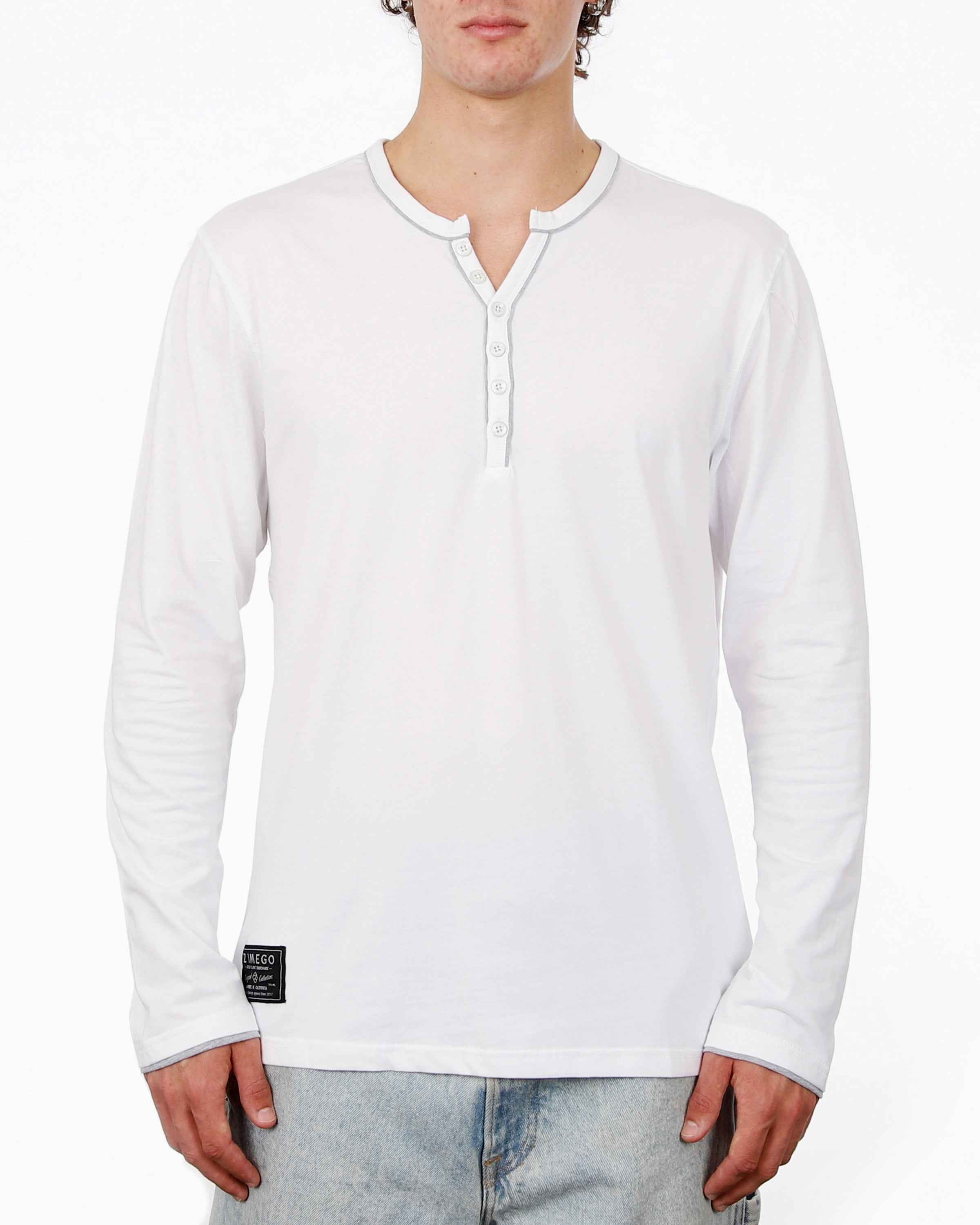 Stretch Long Sleeve Casual Button Henley Fashion Shirts Pack of 2