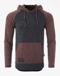 ZIMEGO Mens Long Sleeve Lightweight Hooded Henley – Color Block Pullover Hoodie  for Casual Gym Workout Travel
