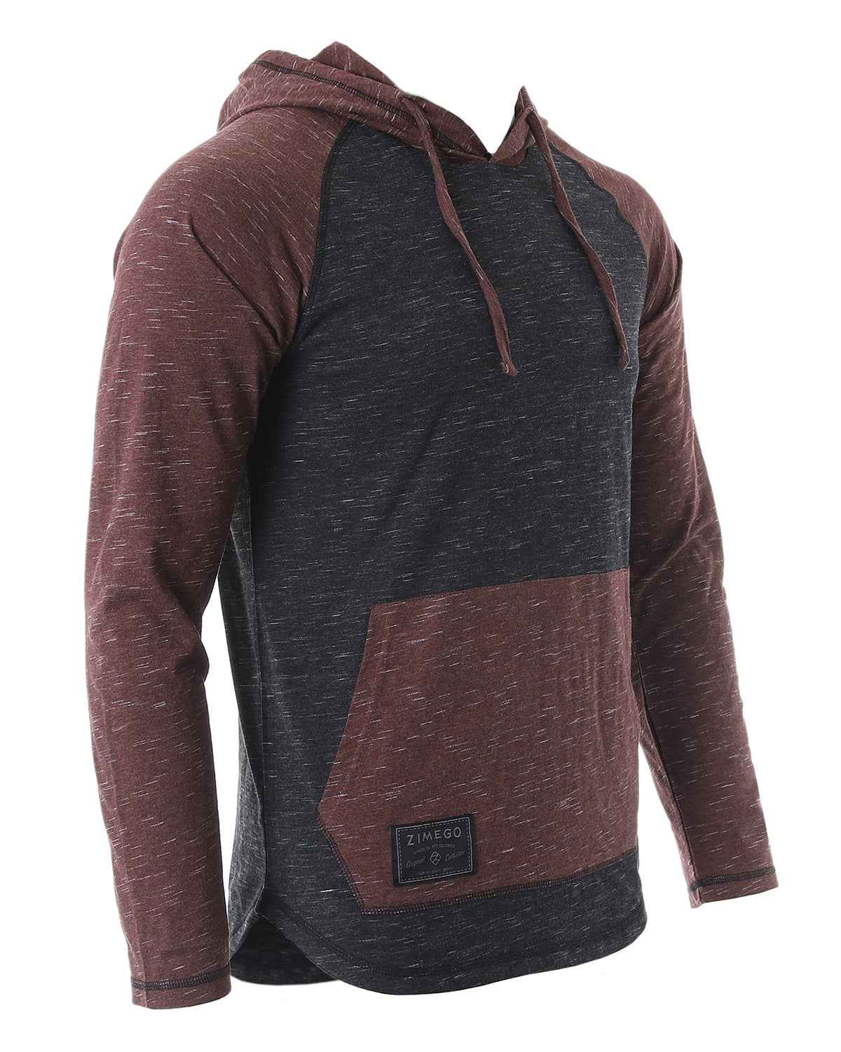 ZIMEGO Mens Long Sleeve Lightweight Hooded Henley – Color Block Pullover Hoodie  for Casual Gym Workout Travel
