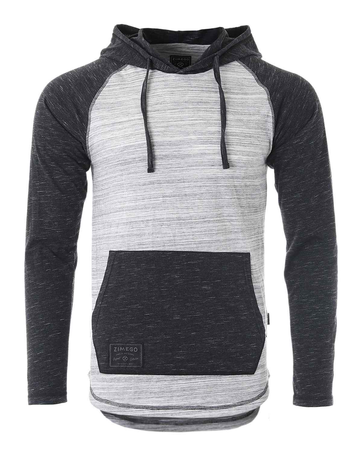 ZIMEGO Mens Long Sleeve Lightweight Hooded Henley – Color Block Pullover Hoodie  for Casual Gym Workout Travel