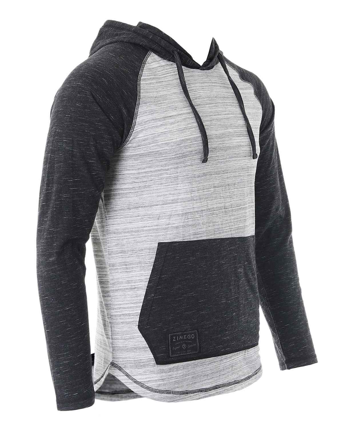 ZIMEGO Mens Long Sleeve Lightweight Hooded Henley – Color Block Pullover Hoodie  for Casual Gym Workout Travel