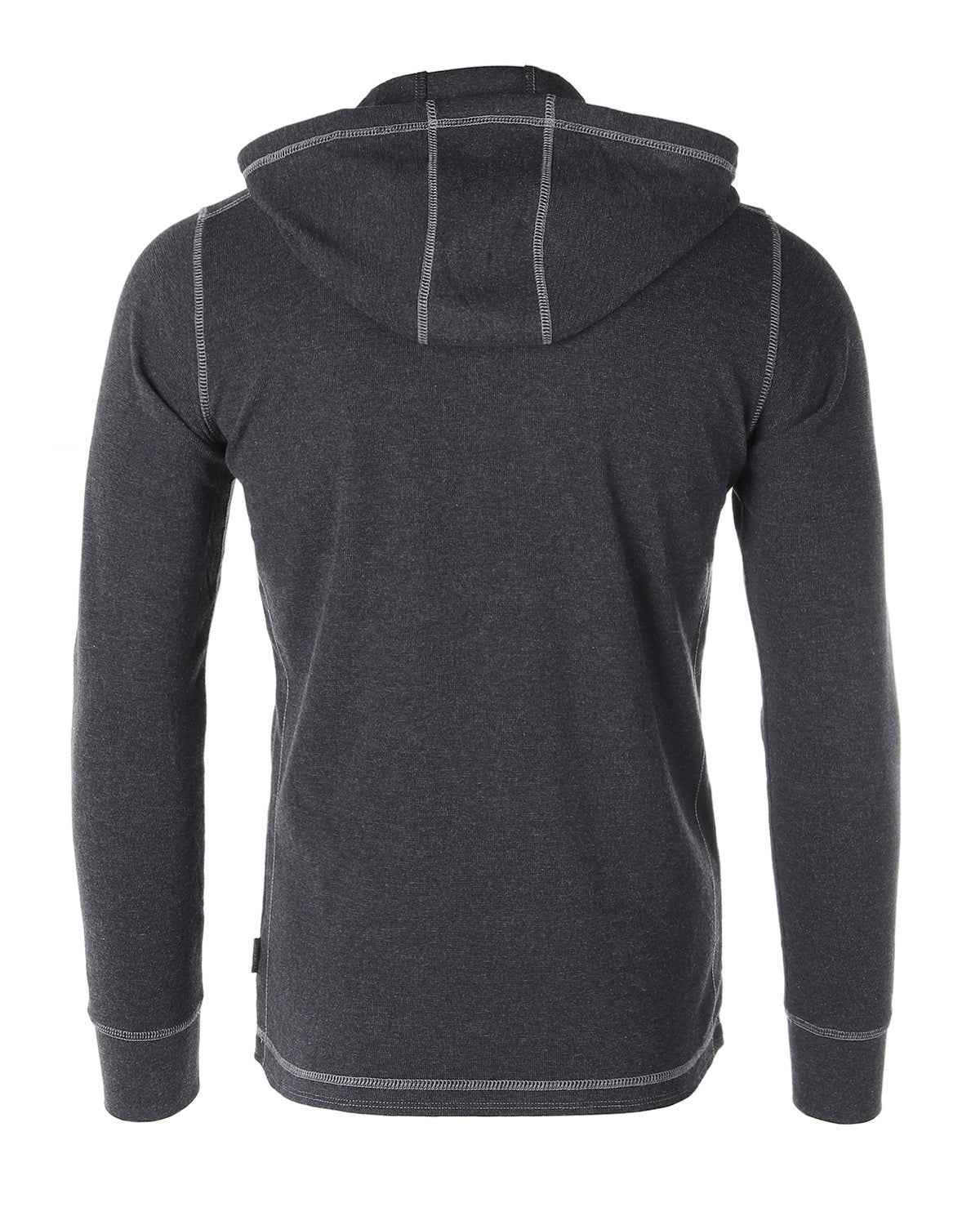 Lightweight Thermal Hoodie Long Sleeve Henley (Charcoal)