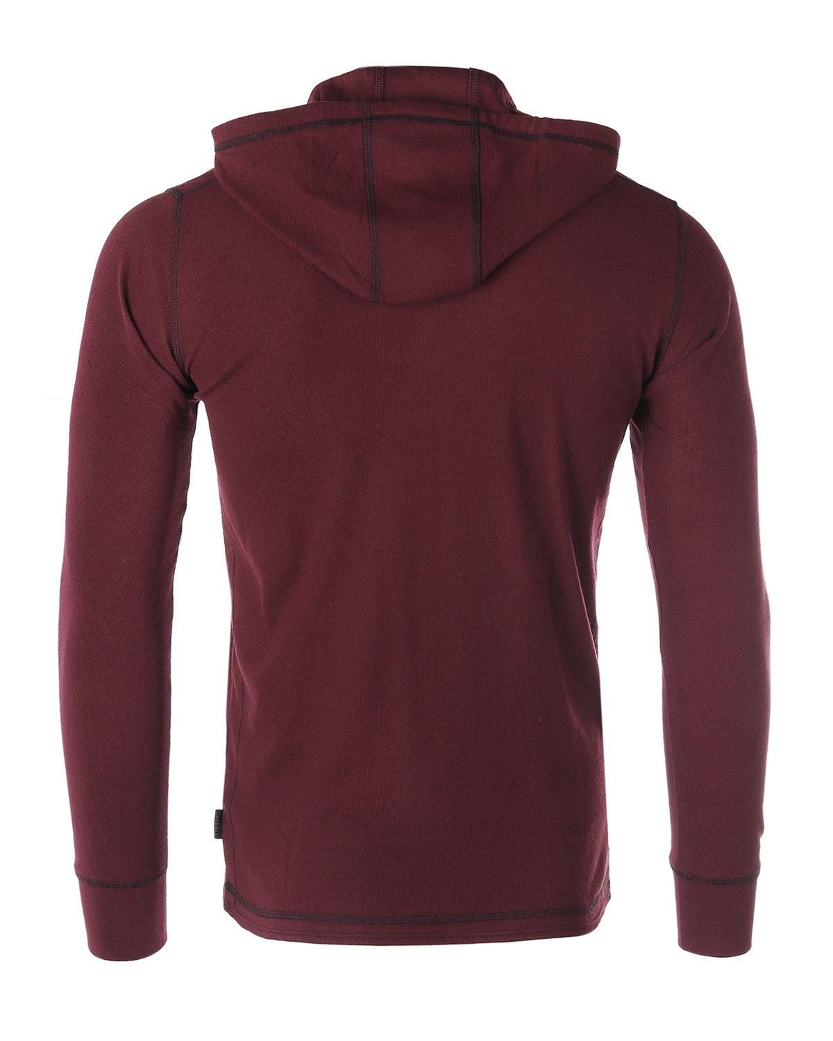 Lightweight Thermal Hoodie Long Sleeve Henley (Maroon)