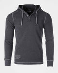 Lightweight Thermal Hoodie Long Sleeve Henley (Charcoal)