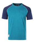 Mens Short Sleeve Raglan Tee - Color Block Retro Casual T-Shirt