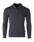 ZIMEGO Mens Long Sleeve Pullover Quarter Zip Mock Neck Polo Sweater with Pocket