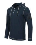 Lightweight Long Sleeve Thermal Hoodie With Arm Pocket (Navy)