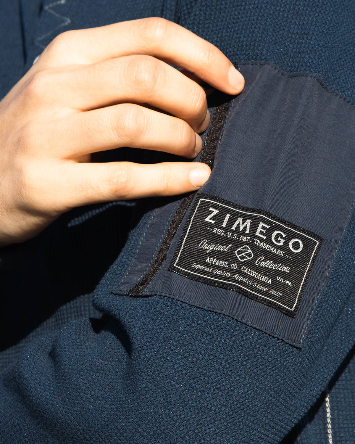 Lightweight Long Sleeve Thermal Henley With Arm Pocket (Navy)