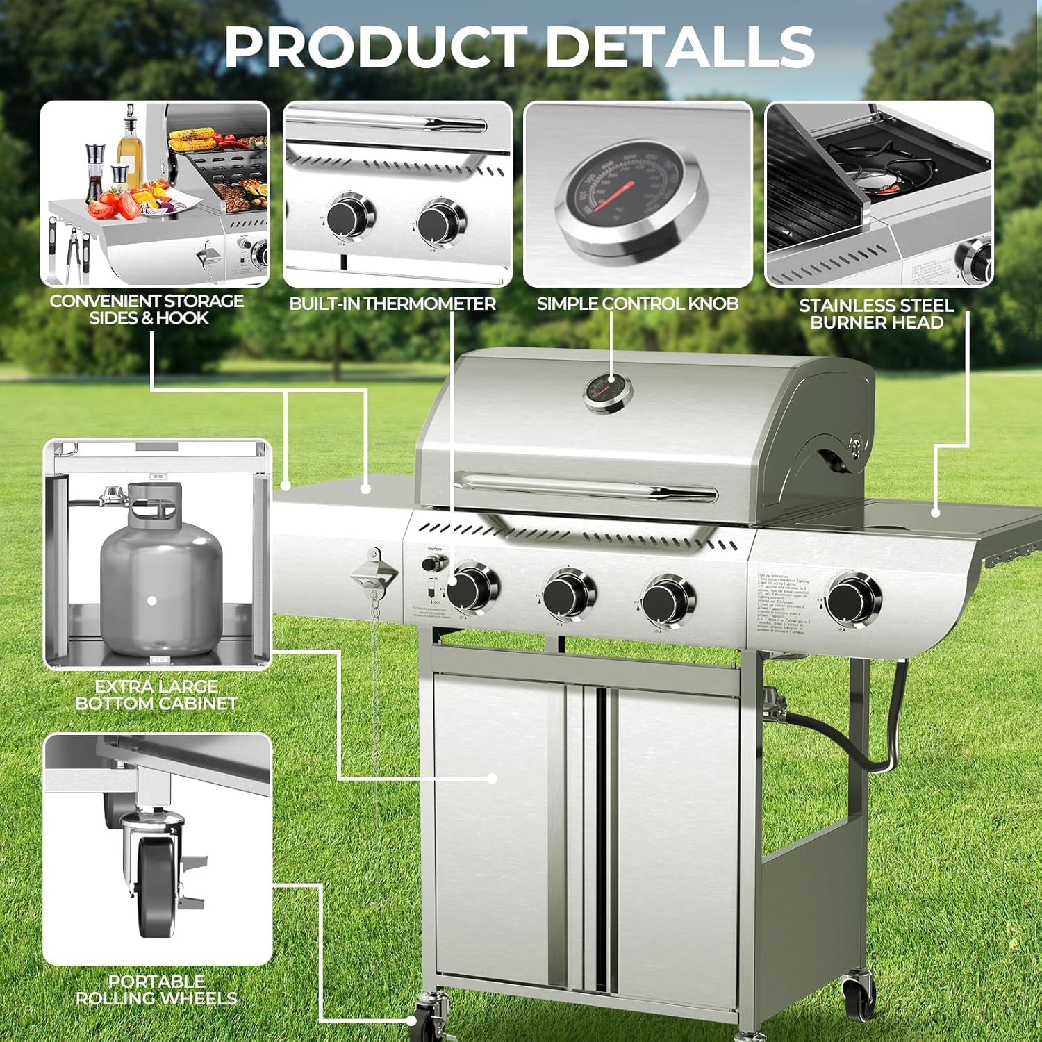 Propane Grill With Side Burner Commercial Grade Outdoor
