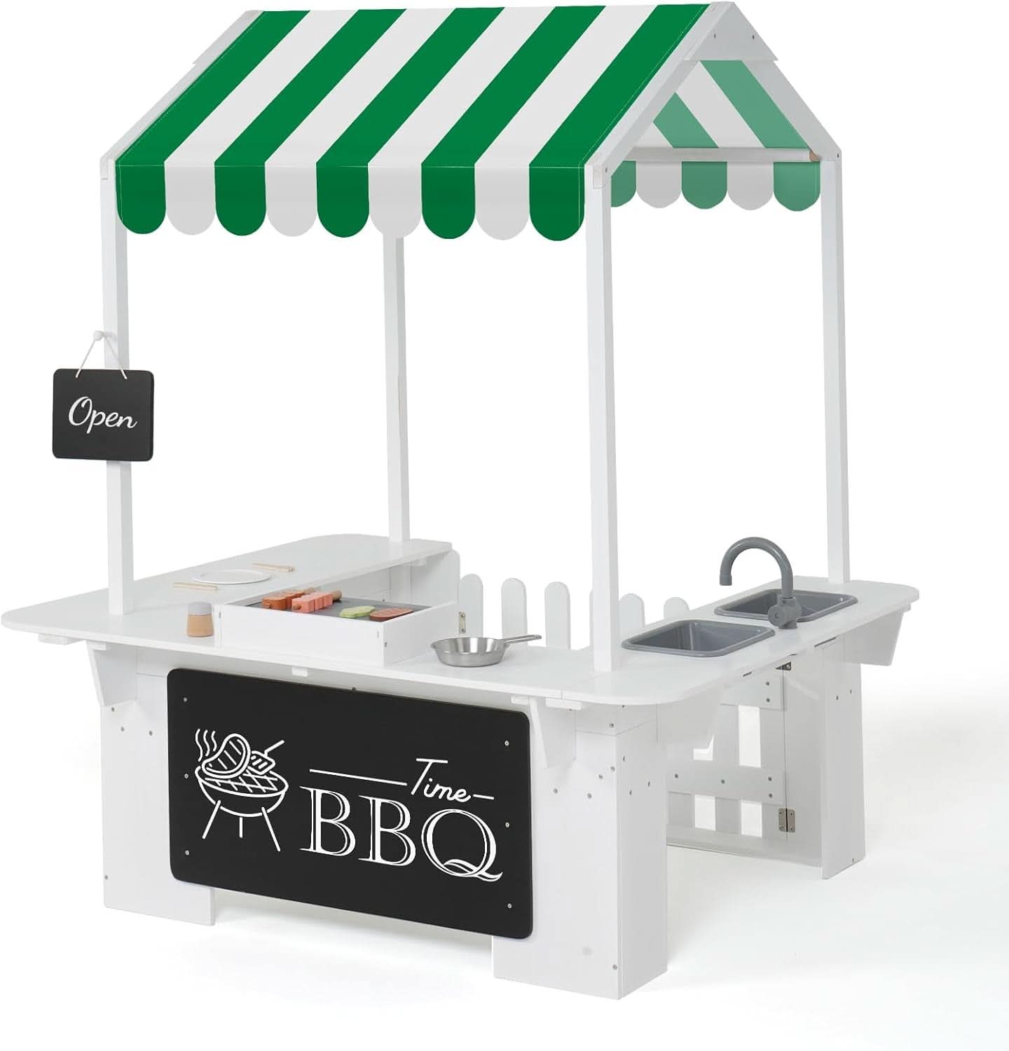 Outdoor Playhouse Mud Kitchen Adventure Playset White