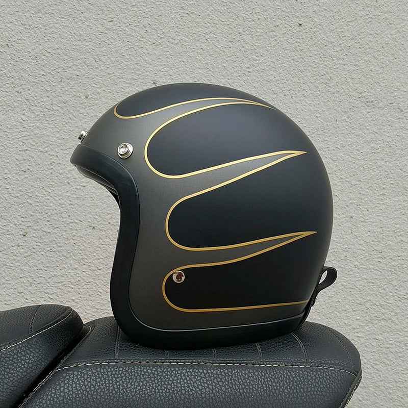 Low Profile Vintage Motorcycle Helmet - DOT and ECE Approved