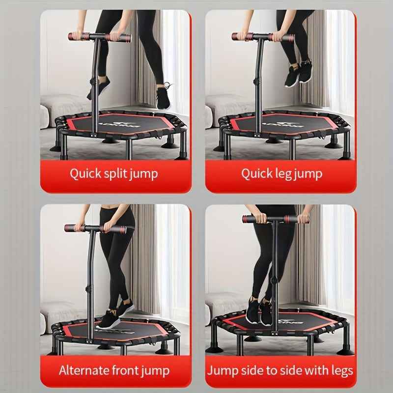 Indoor Fitness Trampoline with Handrail
