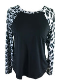 GREY LEOPARD RAGLAN