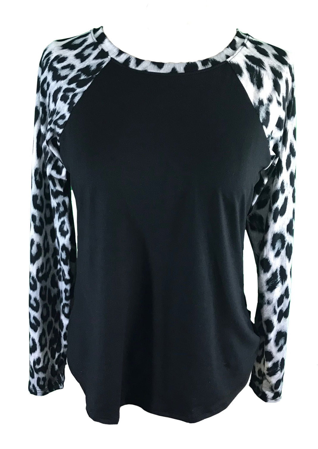 GREY LEOPARD RAGLAN