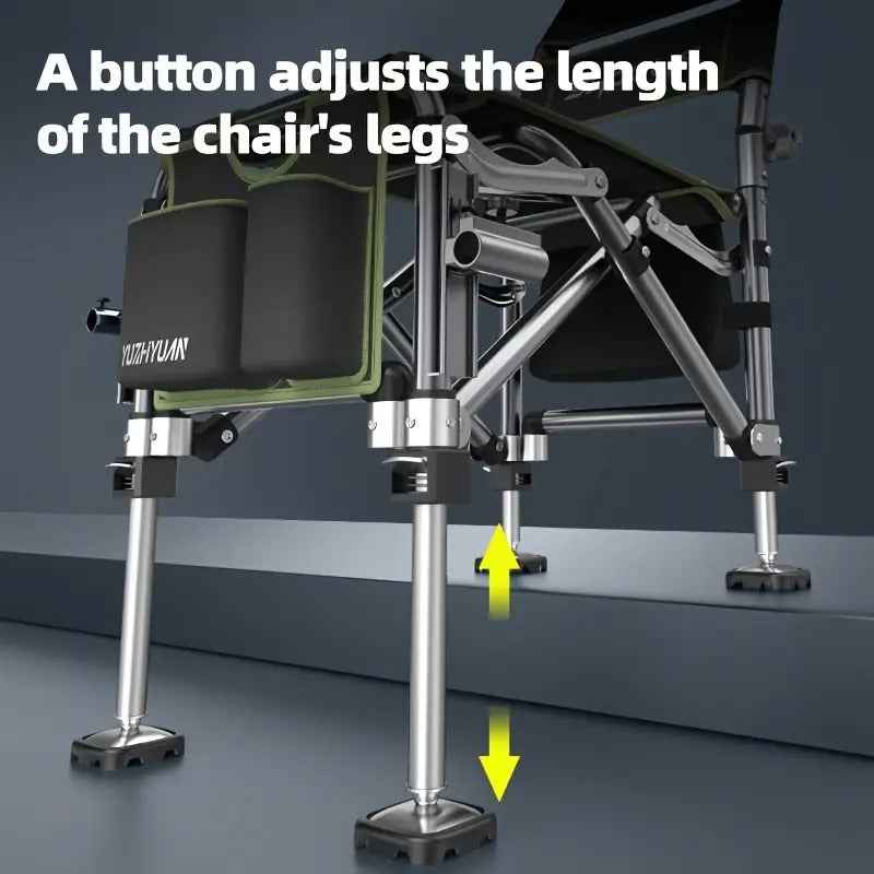 Fishing Chair Adjustable Legs Backrest Foldable Design