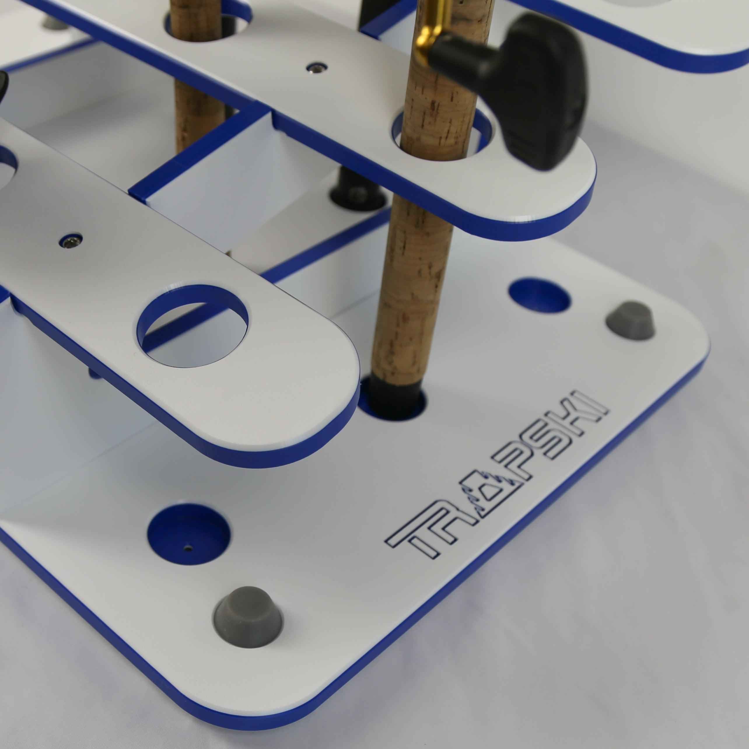 Made in the USA Fishing Rod Rack | 12 Pole Waterproof Wash-down | Dock, Garage, Boat, Storage