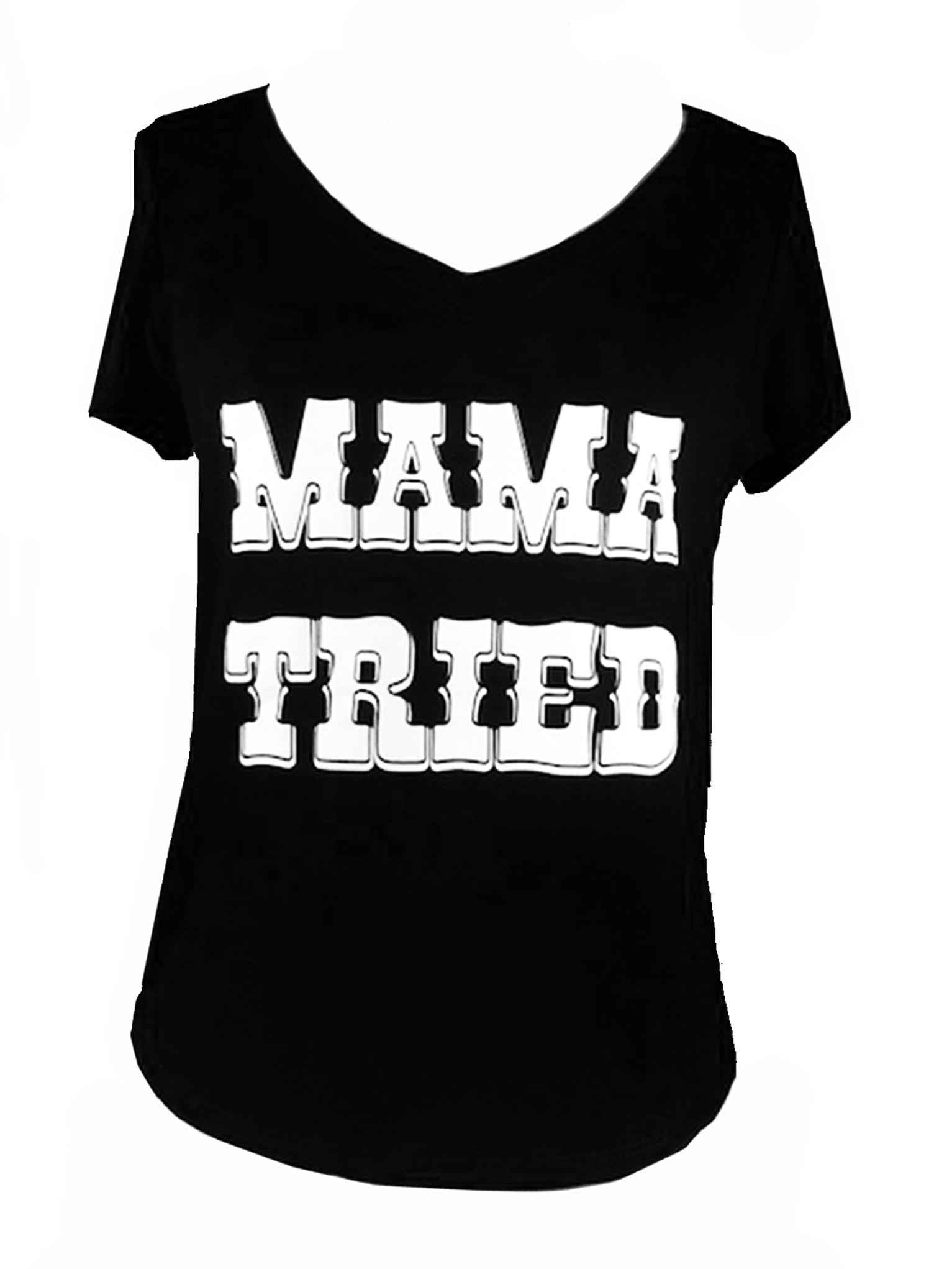 MAMA TRIED SHORT SLEEVE V NECK
