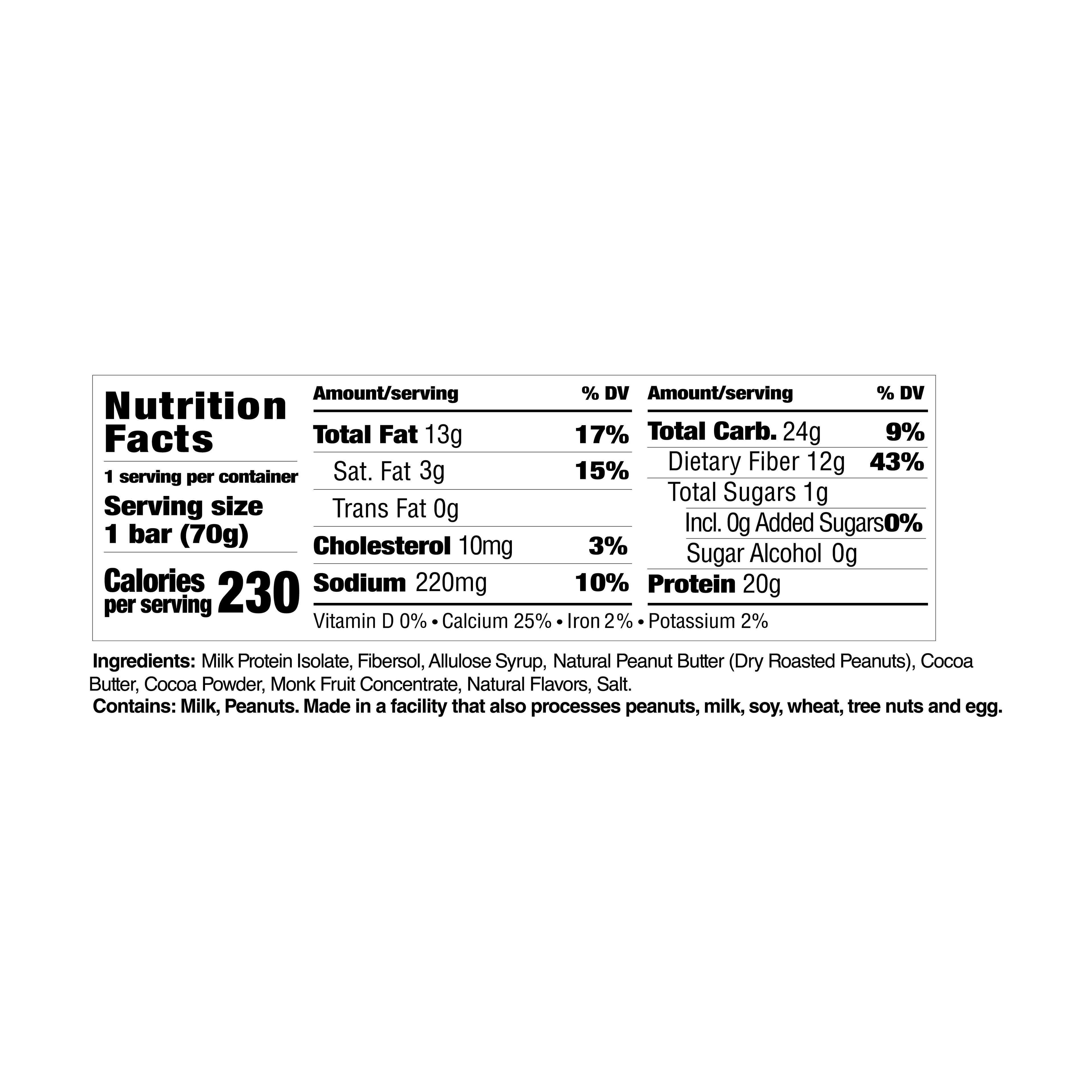CleanForm Nutrition Nulla Protein Bar - 2 Flavors - Box of 12 - PW PitStop