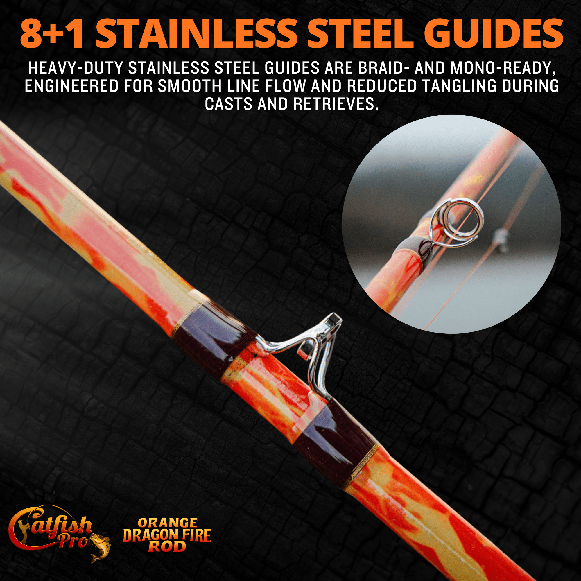 Orange Dragon Fire Casting Glow Rod - PW PitStop