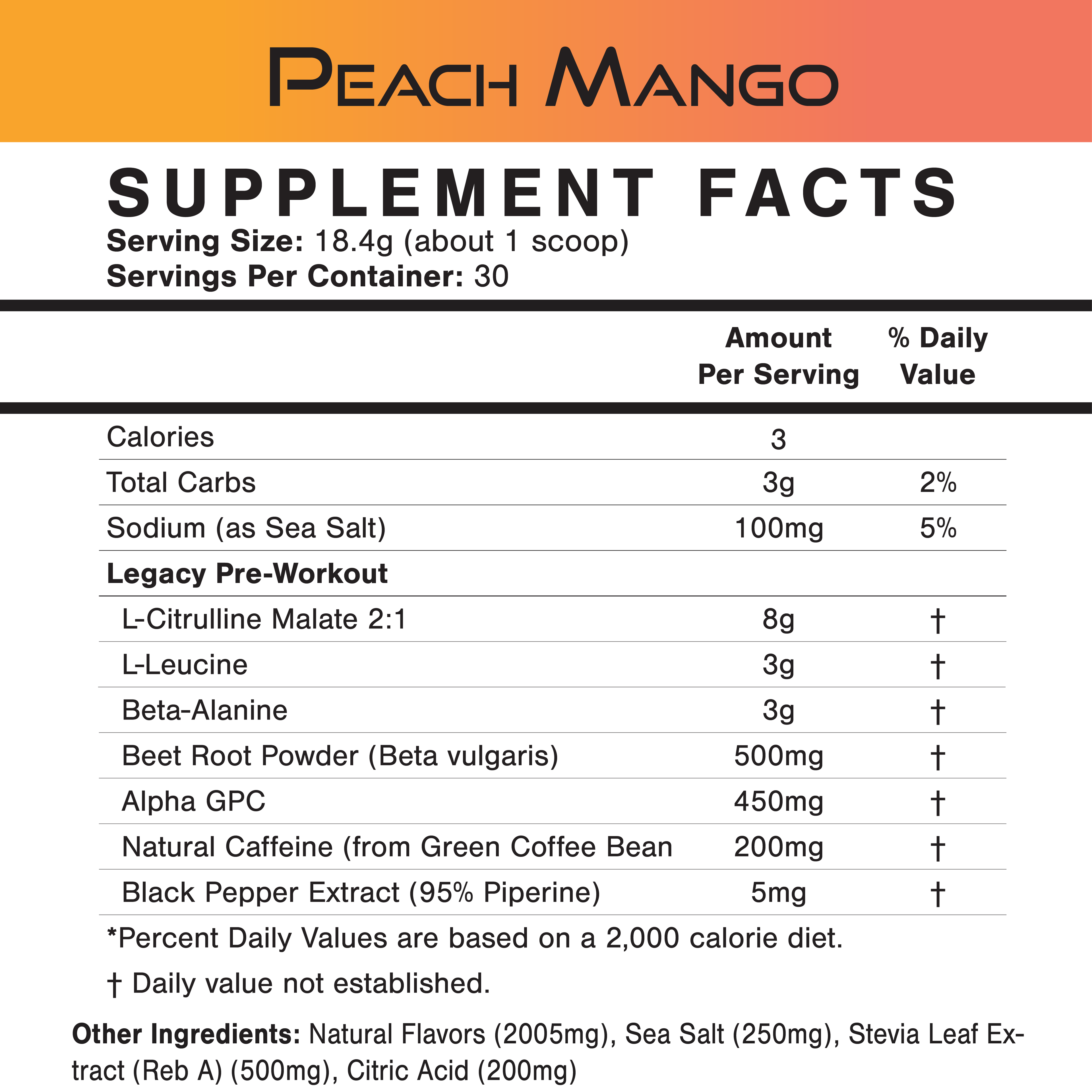 Legacy Pre-Workout | 30 Servings | Natural Energy - PW PitStop