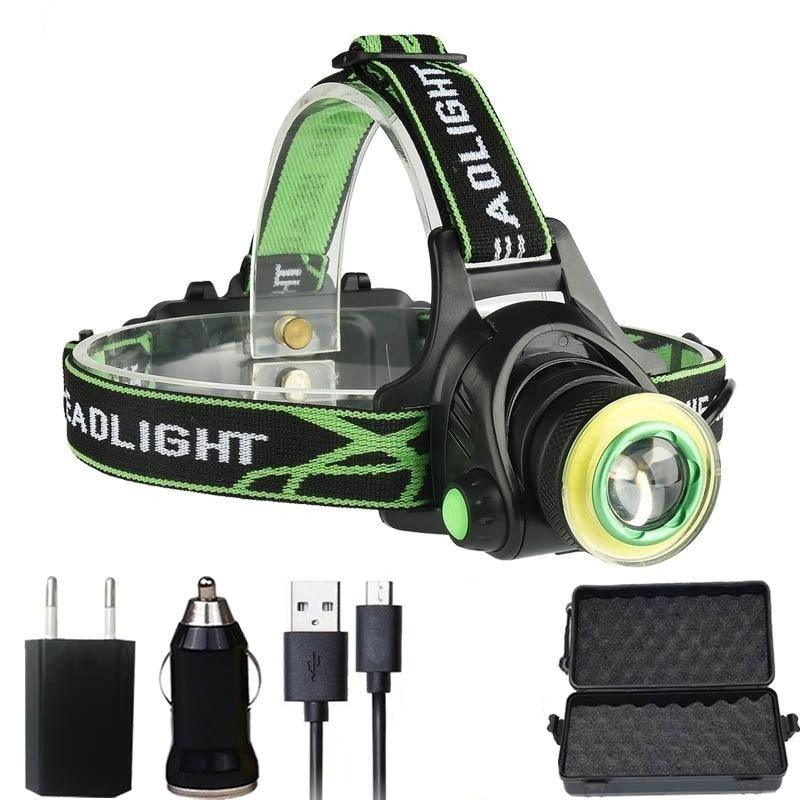 Rechargeable Adjustable 10000LM Led Headlamp Micro USB Charger Flashlight Head Lamp Portable Light Torch Flashlight For Night Work Camping Hiking  Walking - PW PitStop