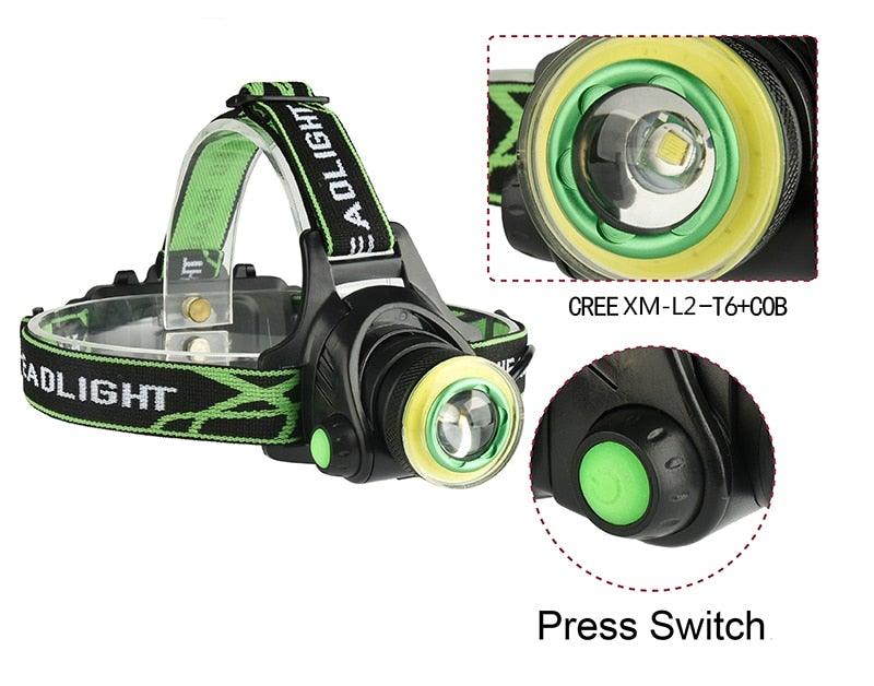 Rechargeable Adjustable 10000LM Led Headlamp Micro USB Charger Flashlight Head Lamp Portable Light Torch Flashlight For Night Work Camping Hiking  Walking - PW PitStop