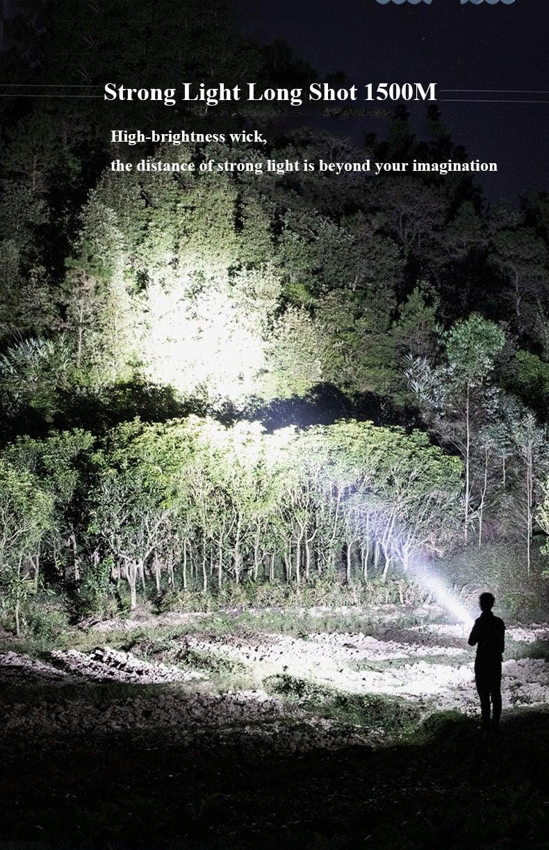 Rechargeable Handheld Flashlights Waterproof  3 Switch Mode Powerful High Lumens Spotlight Fashlight High Power Portable LED Waterproof Outdoor Long Lasting Spot Light Flashlight For Home & Outdoor Use - PW PitStop